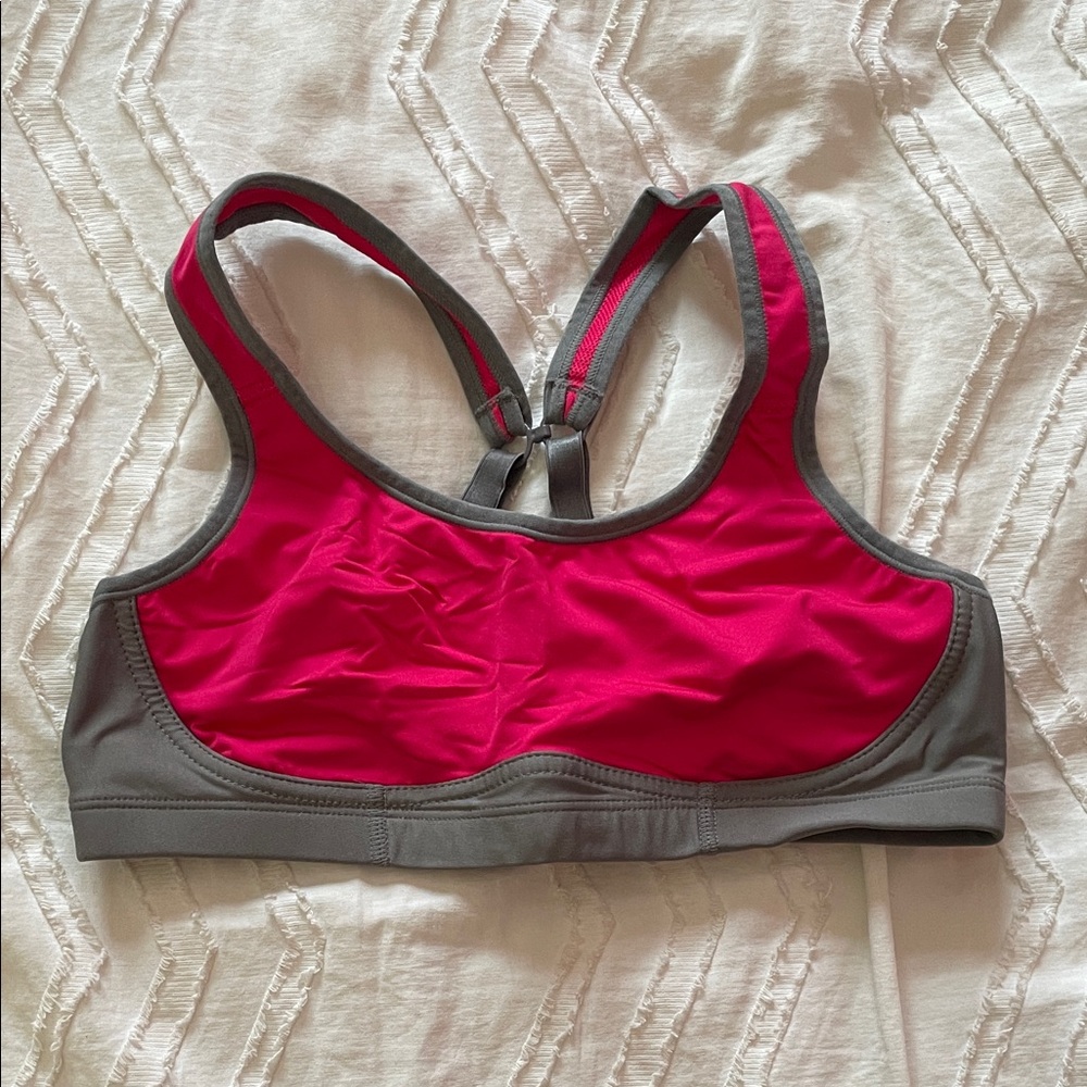 Hanes Pink and Gray Sports Bra